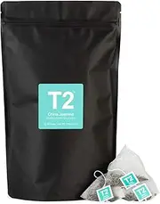 T2 Tea China Jasmine Green Tea Bags in Resealable Foil Refill Bag, 60-count