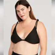 NWT Old Navy Black Triangle Bikini Top Size XL