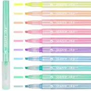 10-Pack Glitter Marker Highlighter Pens, Chisel Fine Tip Assorted Fluorescent