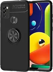 [TingYR] Case for Motorola Edge 30 Neo, Ring Buckle Bracket, Soft TPU, Car Magnet Piece, Phone Case for Motorola Edge 30 Neo.(Black)