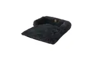 Charlie's Shaggy Faux Fur Bolster Sofa Protector Calming Dog Bed Charcoal Small