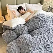 New Super Warm Lamb Velvet Duvet Quilt Winter Blanket,Super Thick Winter Warm Blanket for Bed,Soft & Durable Winter Quilts,Thickened Quilt, Heavy Blankets for Home Bedroom Single,Double, King (Color