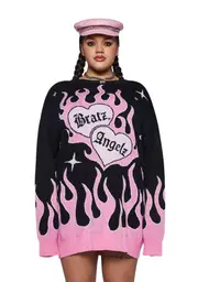 [Dolls Kill x Bratz] Plus Flame N’ Hotties Oversized Sweater