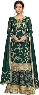 [TRENDMALLS] Women's Georgette Embroidery Kurta Sharara Suit Set Stitched