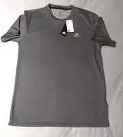 Adidas Climalite heather Gray Short Sleeve Athletic Shirt Men's Size Small New