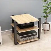 AV Media Stand, Heavy Duty Audio Rack Tower, Freestanding Media Console Shelf, Media Console Stands, Gaming Entertainment Center Rack, Mobile Game Console Stand,Oak Color 3 Layer