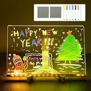Kivvy - Magicboard, Kivvy Magic Board, Magicboard - Magic Drawing, Clear Drawing with Light, Erasable Acrylic Board, USB Port, Desktop Decoration, 7 Colored Pencils, Adjustable Stand (M)