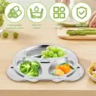 3Pcs Panda Shape Divided Plates Stainless Steel Divided Plates 3 Sections DeeeZ