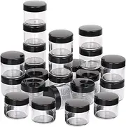 100 Count Refillable Cosmetic Containers with Lids 20 Grams Black Makeup Sample Jars for Beauty Products - Black