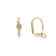10 Gold 14K Plated Leverback Shell Loop Ear Hooks Earring Findings