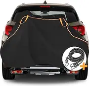 Bike Cover for Transport on Rack 2 Bikes - Upgrade 600D Waterproof Bike Rack Cover with 2 Elastic Cords, Bike Cover on Rear Bike Rack for 1-2 Standard Bikes, Tear Resistant Bicycle Cover