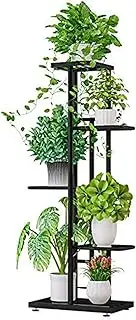 5 Tier Metal Plant Stand, Plant Corner Shelf Indoor Outdoor, Planters Display Holder Flower Pot Rack for Patio Garden Living Room Balcony Bedroom 43 X 22 X 98 Cm(Color:Black Flower Stand)
