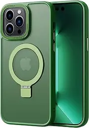 Magnetic Case Compatible with iPhone 11 Pro Max,Translucent Matte Back Non-Slip Phone Cover Protective Shockproof with Stand,Green