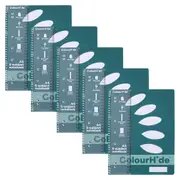 5pc Colourhide 5 Subject A4 Notebook Writing Stationery 250-Page Teal Green