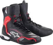 Alpinestars Superfaster Motorcycle Shoes, black-white-red, Size 42 43 for Men Black White Red