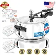 Silver Stainless Steel 3.5L Pressure Cooker with Induction Base - Quick Cooking