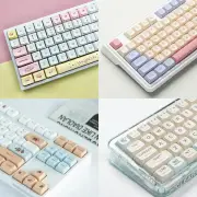 ANYMOB Keycap Keyboard Macaron 132 Keys PBT Dye Sublimation Switch Fit Pack in Bag