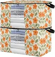 sanluoli 90L 2 Pack Under Bed Shoe Storage Organizer with Reinforced Handles, clear window Closet Organizers And Storage Drawers