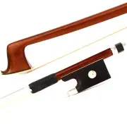 Master Pernambuco Violin Bow 1/2 Ebony Single eye Frog Silver Parts Stiff Fast