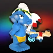 RARE Smurfs 20553 Native American Indian Peace Pipe Smurf Figure Figurine *NEW*