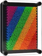 Foreverkeyu 3D Pin Art Toy Rainbow Pin Art Sensory Fidget Board Game Toy Pin Impression Toy Sculpture Toys Hand Pin Toy Gift for Kids, Girls, Boys, Adults(5*3.75in)