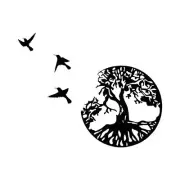 Metal Tree of Life Wall Decor Plaque Pendant Decor for Home Bedroom Living Room
