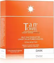TanTowel Full Body Tan Towelettes - 5 Pack, Dark, 0.5 Fl Oz (Pack of 5)