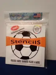 Glass Chalk Original Sport Themed Stencils for Poster, Fabric, Banners 24ct 6X6"
