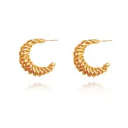 Culturesse Estelle Artisan 30mm Spiral Hoop Earrings Jewellery 24K Gold Plating