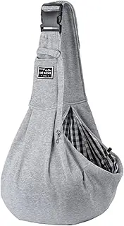 Dog Carrier Sling, Soft Padded Adjustable Shoulder Strap Dog Carriers for Small Dogs, Puppy Carrier Purse for Pet Cat with Front Pocket Safety Belt Machine Washable, Grey