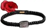 [AELOUS] Fashion Braided Bracelets - Handmade Woven Bracelet Vintage 6Mm Stone Gray Quartz Crystal Charm Braided Bracelets Adjustable Black Rope Lucky Amulet Bangle Jewelry Clothing Acc