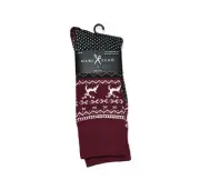 Marc Ecko Cut & Sew Men's Crew Socks Multi Colored Reindeer