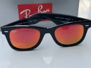 NEW Ray-Ban RB2140 Original WAYFARER 901/69 Orange MIRROR Sunglasses 50mm