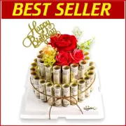 Elegant LED-Illuminated Soap Rose Cake Box for Birthdays & Special Celebrations
