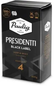Paulig Presidentti Black Label Filter Ground Coffee 450g, 6-Pack