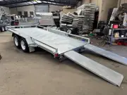 15 x 6.6 Ft Semi Flat Tandem Car Carrier Trailer Hot Dipped Galvanised