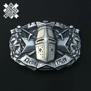 Templar Sterling Silver belt buckle, Crusader Knight 925 Sterling Silver buckle;