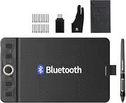 GAOMON Bluetooth Wireless Drawing Tablet WH851 Graphics Tablet, Digital Art Tablet Supports 16384 Levels, Intuitive Dial with 8 Shortcut Keys, Work with Windows & Android & Mac, 8 x 5 inches (Grey)