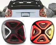2PCS LED Rear Tail Lights With Welcome Light Compatible With Smart Fortwo Forfour 453 2015 2016 2017 2018 2019 2020 2021(2PCS Transparent)