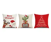 P129 3PCS 45*45cm Christmas Tree Pattern Pillow Case Holiday Home Decoration Cover Sofa Cushion Cover Bedroom Pillow Case