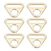 6Pcs 0.98 Inch Triangle Buckle Adjuster D Ring Triangle Buckles Light Gold