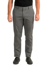 Hugo Boss Men's "Kaito1" Gray Stretch Flat Front Casual Pants