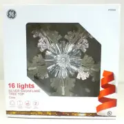 2020 GE Holiday Classic 16 Light 9-1/2" Silver Snowflake Tree Topper NEW