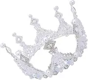 [NULYLU] 1pc 's Crown Tiara Princess Tiara for Birthday Crown Crown Bridal Crown Headbands Queen Makeup Headbands Headbands Girl Headbands Silver Alloy