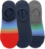 [Hot Sox] Mens Ombre Stripe Liner Socks 3 Pair