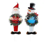 Christmas Stake Lights Santa Claus Snowman LED Decorative Light for Yard Pathway-Style 1
