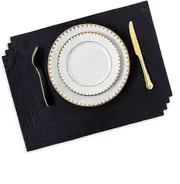 Black Placemats Set of 4/6/8 Table Place Mats Mother's Day Decorations Blush Placemats Washable Place Mats for Dining Kitchen Restaurant Table