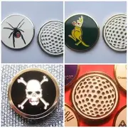 1 ONLY 23MM QUALITY GOLF BALL MARKERS - KANGAROO, RED BACK SPIDER, SKULL & BONES