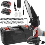 Mini chainsaw, 6-Inch Cordless Electric Protable Chainsaw with 2Pcs Batterie ...