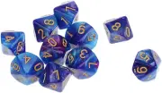 7 Piece Borealis Purple/Blue Polyhedral Acrylic Dice Set Roleplaying Games D&D